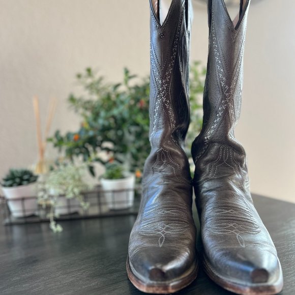 Lucchese Shoes - Lucchese "Darlene" Western Boot Women's 8B Anthracite Grey Leather